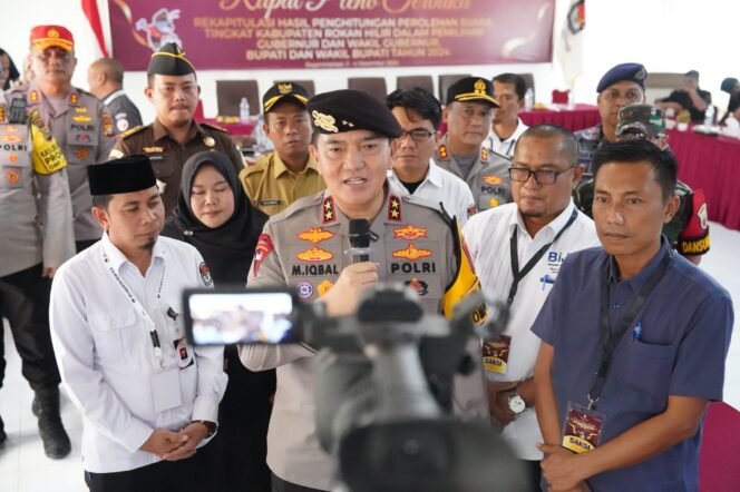 
					Kapolda Riau Pantau Rapat Pleno KPU Rohil, Ajak Semua Pihak Jaga Persatuan dan Kedamaian