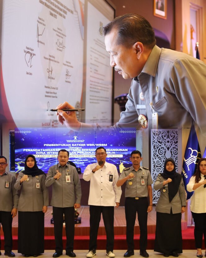 
					Kanwil Kemenkum Riau dan Kanwil Ditjenpas Riau Teken Komitmen Bersama Zona Integritas Menuju WBBM 2025