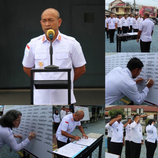 
					Tandatangani Pakta Integritas dan Komitmen Bersama, Lapas Pekanbaru Siap Wujudkan Wilayah Pembangunan Zona Integritas.