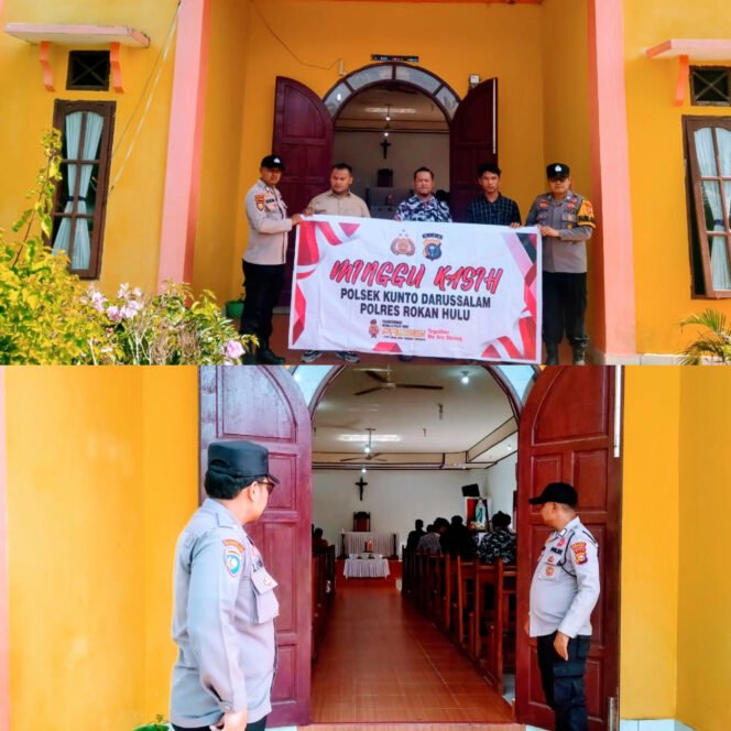 
					Polsek Kunto Darussalam Gelar Patroli dan Pengamanan di Gereja Katolik Bagan Tujuh