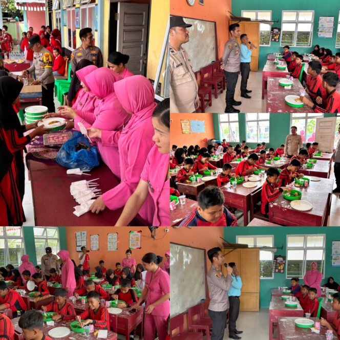 
					Polsek Tambusai Utara Gelar Program Makan Bergizi Gratis Untuk 150 Siswa