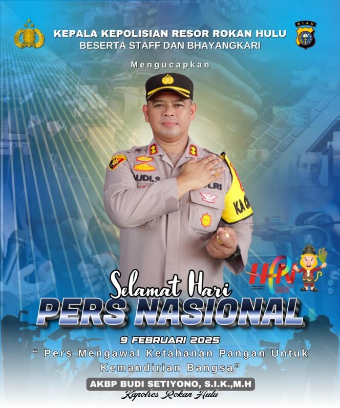 
					Hari Pers Nasional, Humas Polres Rokan Hulu Ucapkan Selamat.