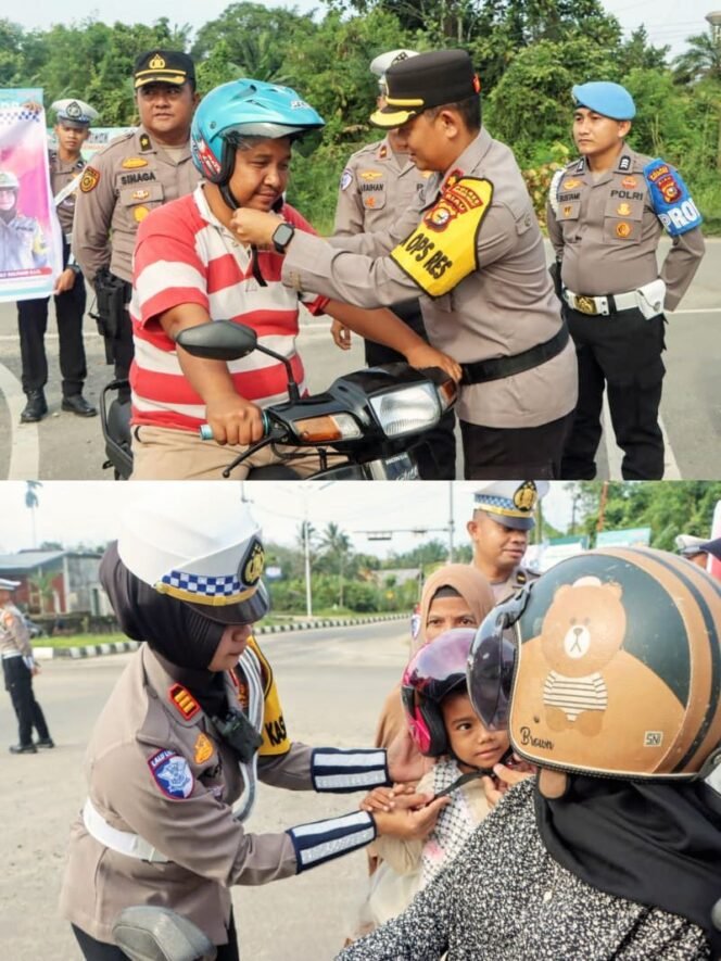 
					OK-LK25 – Sebanyak 30 Buah Sat Lantas Polres Rokan Hulu Bagikan Helm Gratis Dalam Operasi Keselamatan Lancang Kuning 2025