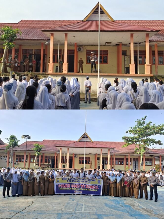 
					Satlantas Polres Rohul Gelar Police Go To School di SMKN 1 Tandun
