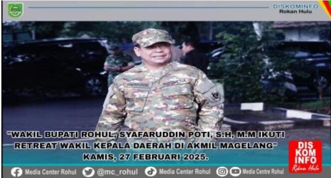 
					Wakil Bupati Rohul, H.Syafaruddin Poti, S.H, M.M Ikuti Retreat Wakil Kepala Daerah Di Akmil Magelang.