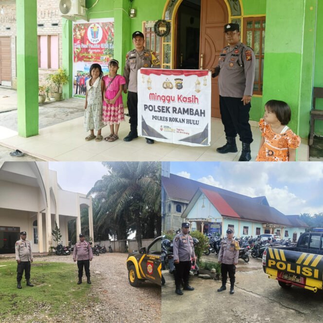 
					Polsek Rambah Gelar Patroli di Gereja, Pastikan Ibadah Berlangsung Aman dan Nyaman.