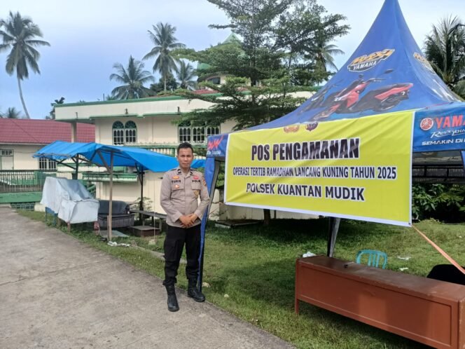 
					Polsek Kuantan Mudik Dirikan Posko Pengamanan Operasi Tertib Ramadhan 2025 di Desa Seberang Pantai