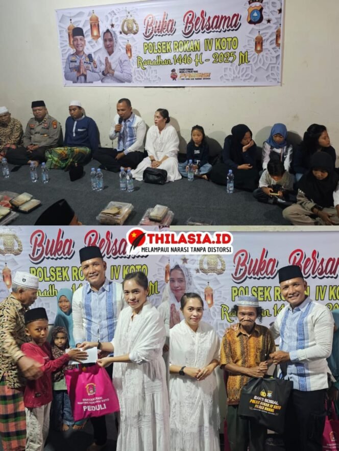 
					Polsek Rokan IV Koto Gelar Buka Puasa Bersama Sekaligus Santunan Anak Yatim dan Masyarakat Kurang Mampu