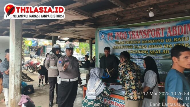 
					Unit Lantas Polsek Ujung Batu Gencarkan Edukasi Mudik Aman di Terminal
