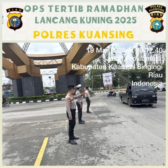 
					Jaga Kelancaran dan Keamanan, Polres Kuansing Gelar Pengamanan Lalu Lintas di Pos Pam Tugu Cerano.