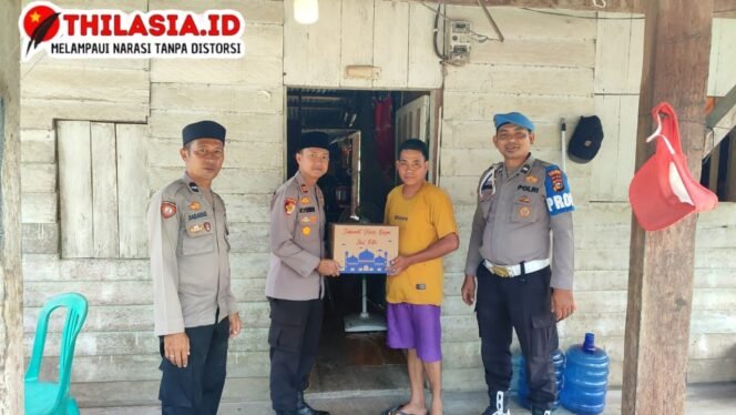 
					Polsek Bonai Darussalam Berbagi Bingkisan Lebaran, Wujud Kepedulian untuk Masyarakat.