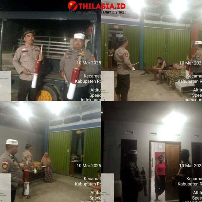 
					Kapolsek Kabun AKP Lupino Pimpin Patroli Sahur dengan Kentongan, Warga dan Tokoh Agama Apresiasi.