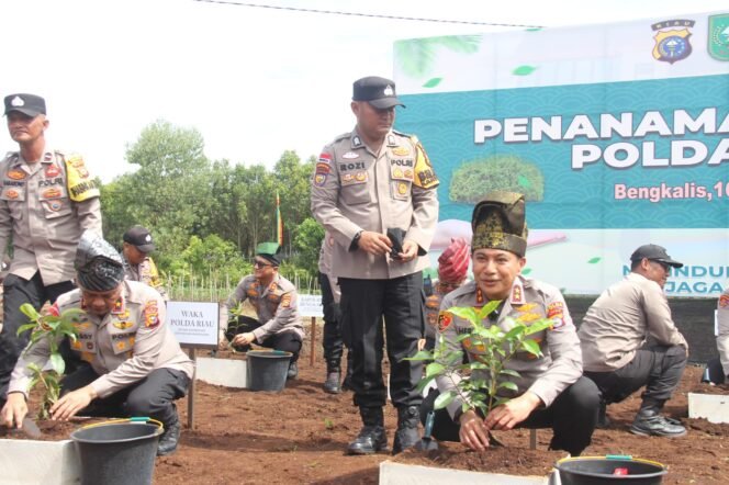 
					Kapolda Riau Tanam Pohon di Bengkalis, Perkuat Sinergi dan Kepedulian Lingkungan.