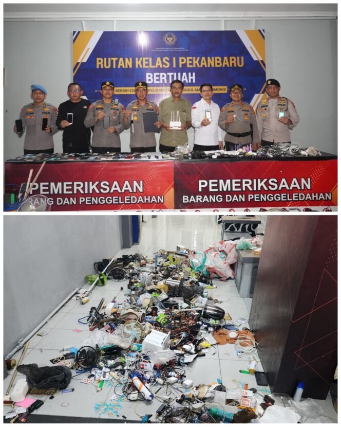 
					Razia Gabungan di Rutan Sialang Bungkuk Pekanbaru, Puluhan Barang Terlarang Ditemukan.