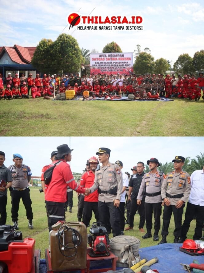 
					Kapolres Rohul AKBP Emil Eka Putra, S.I.K.,S.H.,M.Si Pimpin Apel Persiapan & pengecekan Peralatan Penanganan Karhutla.