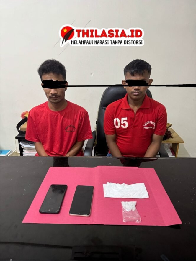 
					Miliki Sabu 9,60 gram, Dua Pemuda Kampung Bukit Dibekuk Personil Satresnarkoba Polres Rohul.