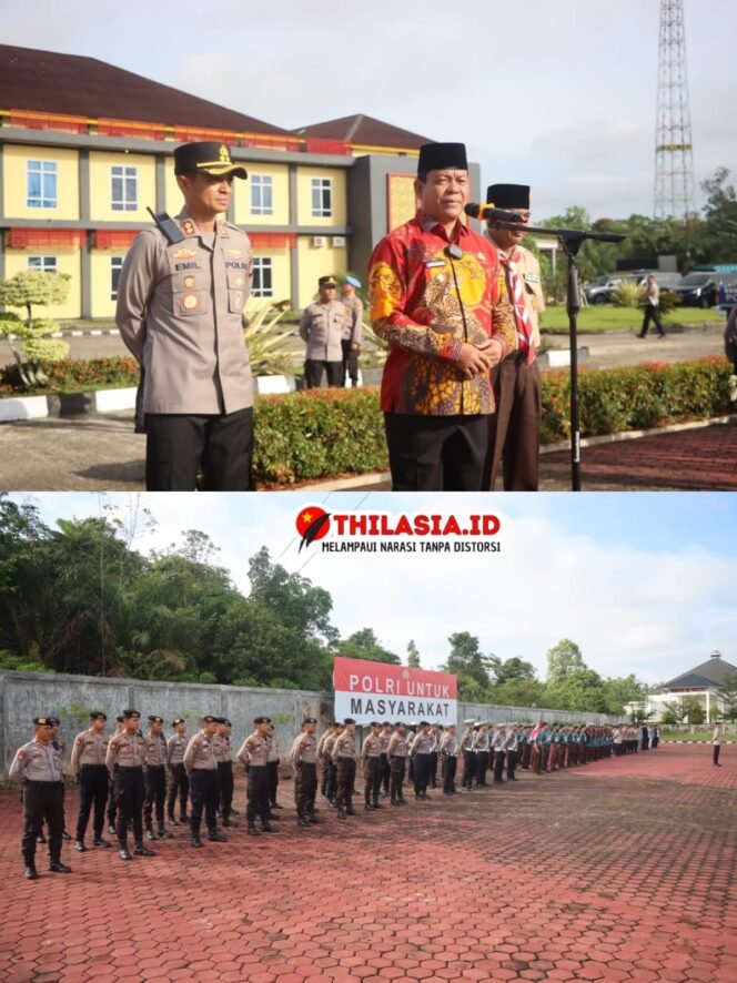 
					Wabup H. Syafaruddin Poti Pimpin Apel Pelepasan Peserta Jambore Karhutla di Polres Rohul