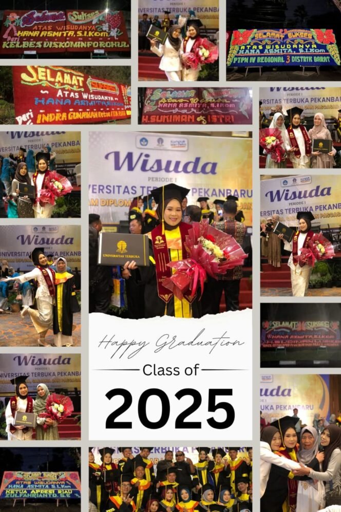 
					Bertabur Papan Bunga, Jurnalist Asal Rohul Hana Asmita S.I.Kom Mendadak Jadi Primadona Saat Wisuda Mahasiswa UT Pekanbaru.