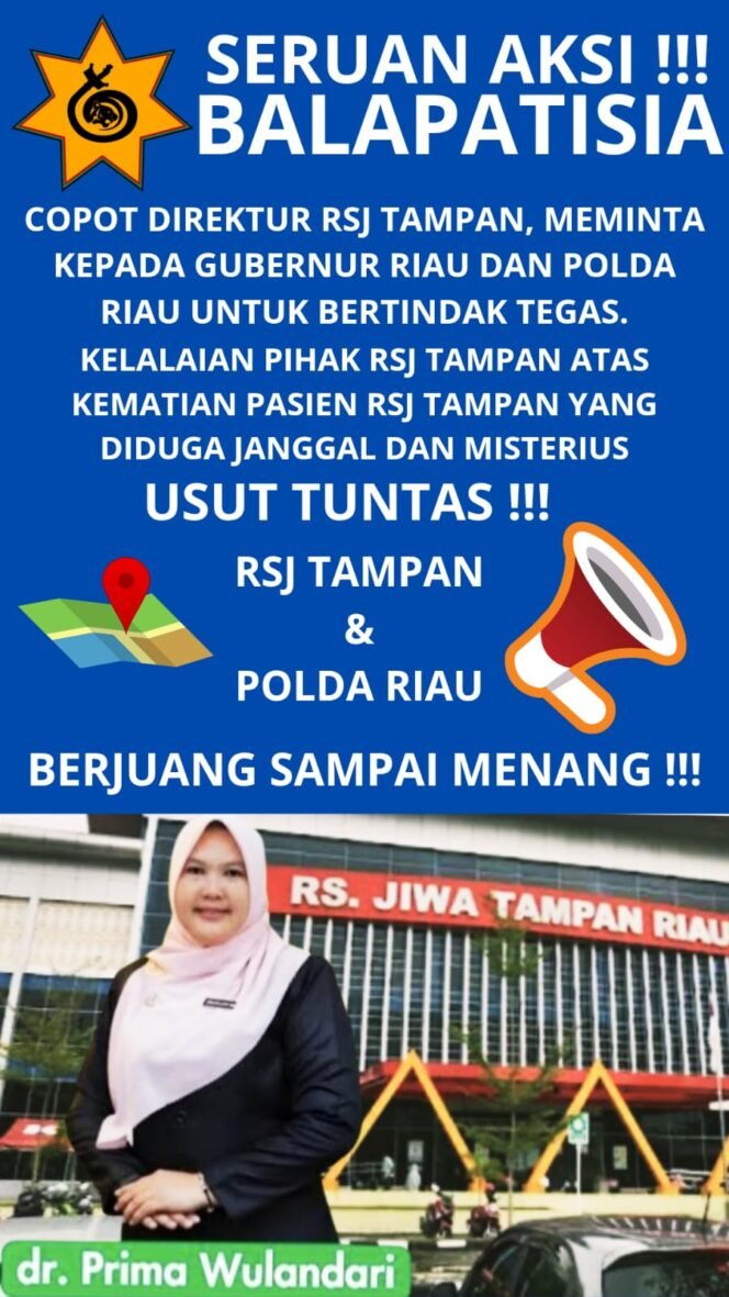 
					Tragedi di Balik Jeruji RSJ Tampan: Balapatisia Gugat Kelalaian, Minta Dirut Dicopot!