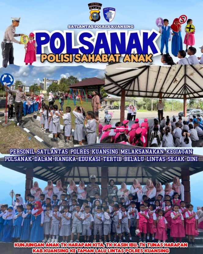 
					Satlantas Polres Kuansing Laksanakan Giat Polsanak di Taman Lalu Lintas, Tanamkan Tertib Berlalu Lintas Sejak Usia Dini.