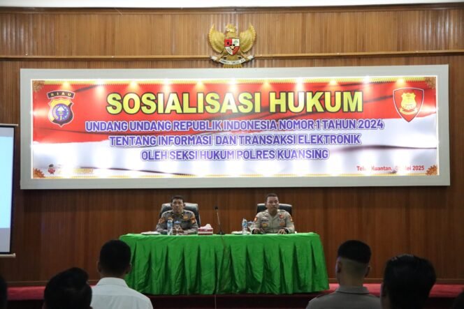 
					Polres Kuansing Gelar Sosialisasi UU Nomor 1 Tahun 2024 Tentang Informasi dan Transaksi Elektronik