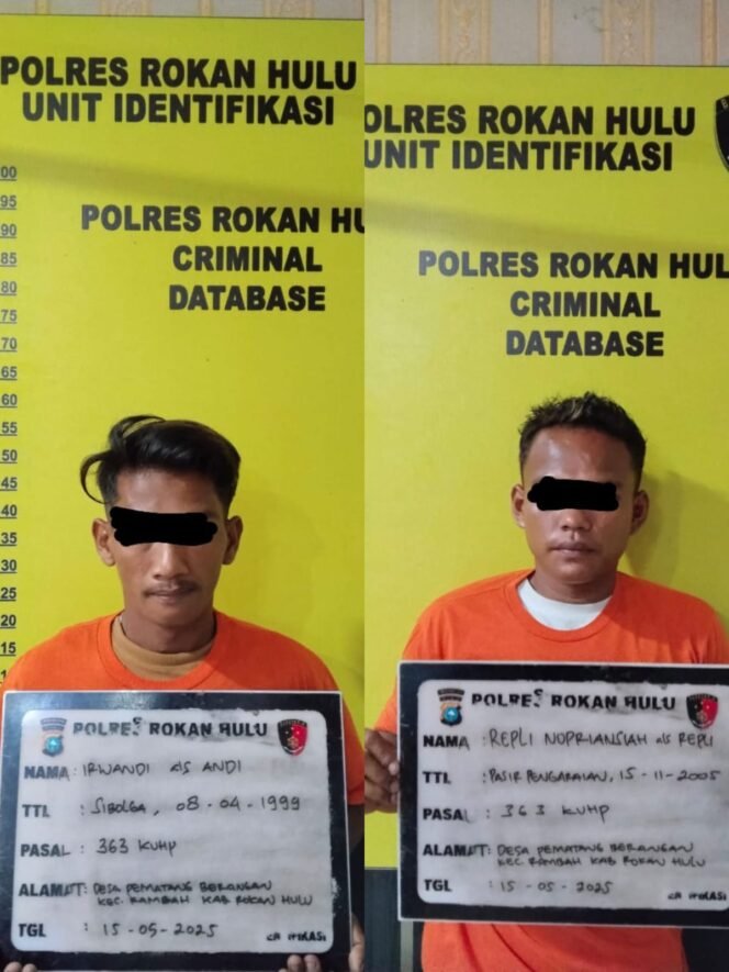 
					Curi Besi Terali Perumahan Pemda Rohul, Tim Resmob Polres Rohul Bekuk Dua Pemuda.