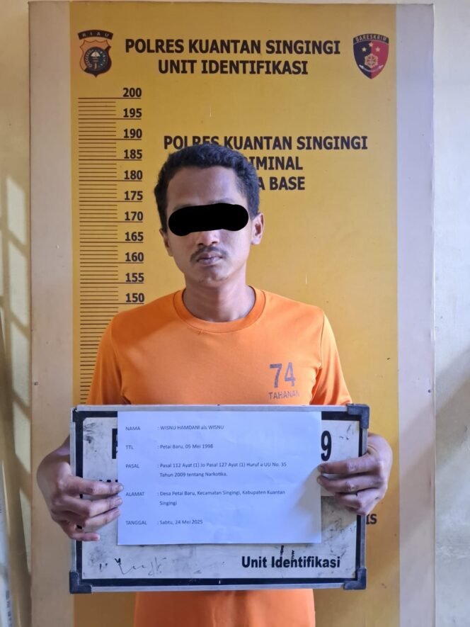 
					Tim Mata Elang Polres Kuansing Ungkap Kasus Penyalahgunaan Narkotika Jenis Shabu di Desa Petai Baru
