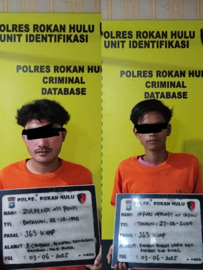 
					Dua Pemuda Diringkus Tim Resmob polres Rohul tindak pidana perampokan.
