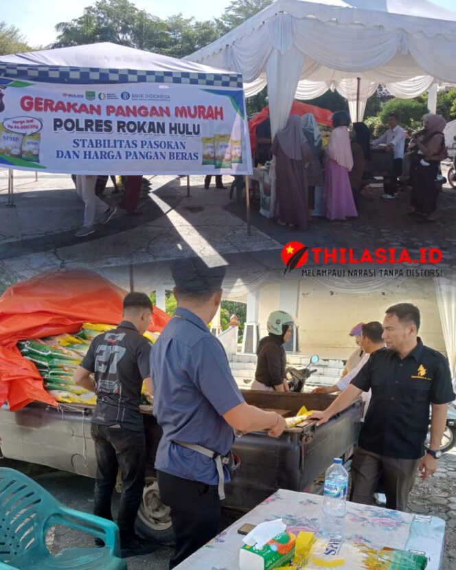 
					Polres Rohul Hadirkan Pangan Murah, 2 Ton Beras Ludes Diserbu Warga.