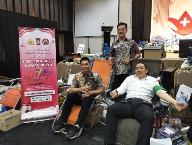 
					Polresta Pekanbaru Gelar Donor Darah dan Edukasi Kesehatan dalam Rangka HUT Humas Polri ke-74