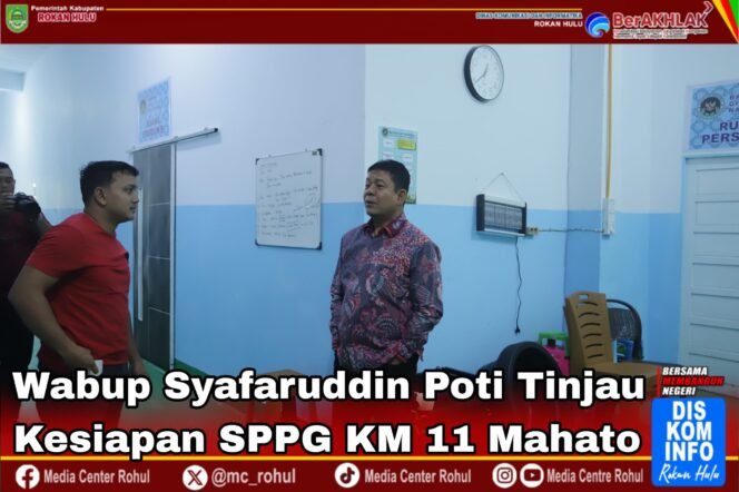 
					Dukung Program MBG, Wabup Syafaruddin Poti Tinjau Kesiapan SPPG KM 11 Mahato yang Suplai 2.573 Siswa
