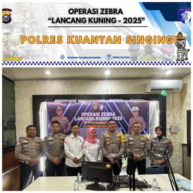 
					Polres Kuansing Gencarkan Edukasi Keselamatan, Kasat Lantas Sampaikan Himbauan Ops Zebra LK 2025 Lewat Radio