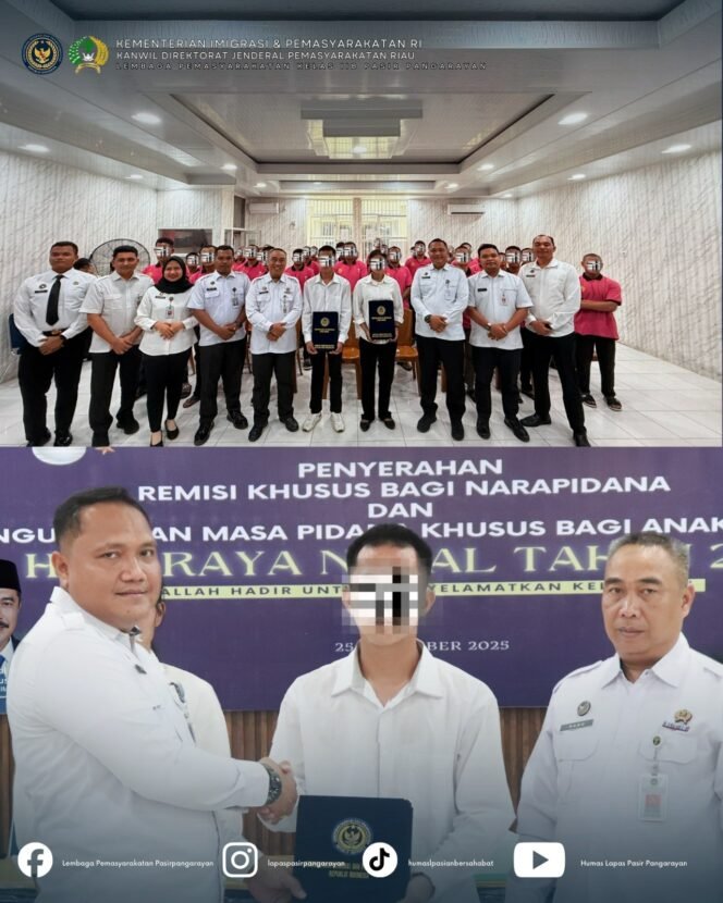
					102 Warga Binaan Lapas Pasir Pangarayan Terima Remisi Khusus Natal, Satu Langsung Bebas
