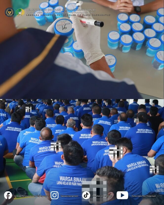 
					Sinergi Lapas dan Polri, Lapas Pasir Pangarayan Laksanakan Tes Urine bagi Warga Binaan