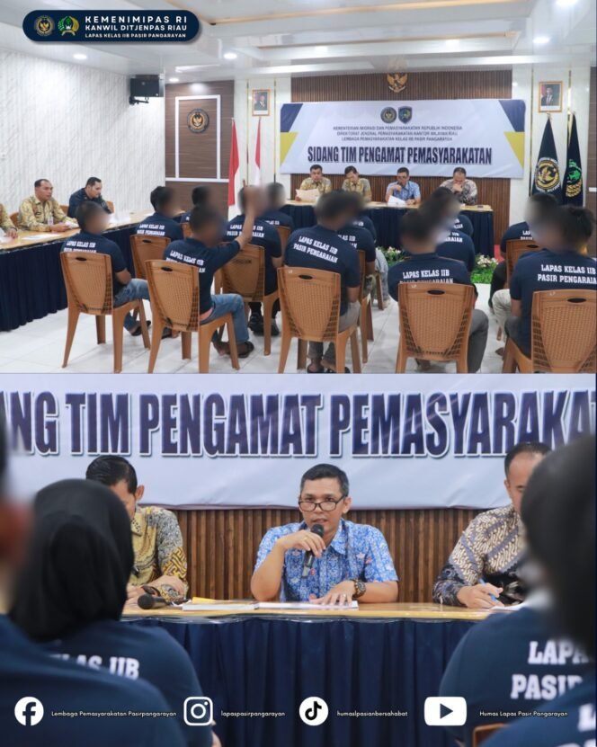 
					Perkuat Proses Integrasi, Lapas Pasir Pangarayan Gelar Sidang TPP bagi 15 Warga Binaan