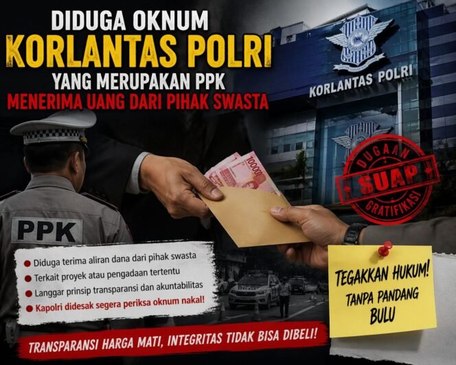 
					Diduga Oknum Korlantas Polri Yang Merupakan PPK Menerima Uang  Dari Pihak Swasta Yakni  PT MAYAPADA AUTO SEMPURNA 