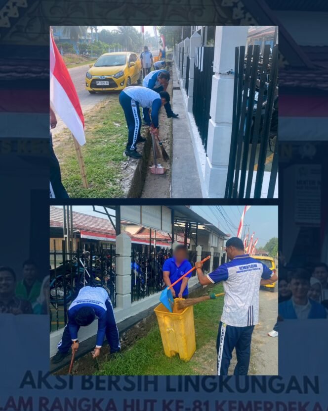
					Semarak HUT ke-81 RI, Lapas Pasir Pangarayan Gelar Gotong Royong Bersihkan Lingkungan