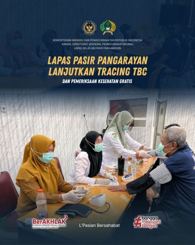 
					Lapas Pasir Pangarayan Lanjutkan Tracing TBC dan Pemeriksaan Kesehatan Gratis