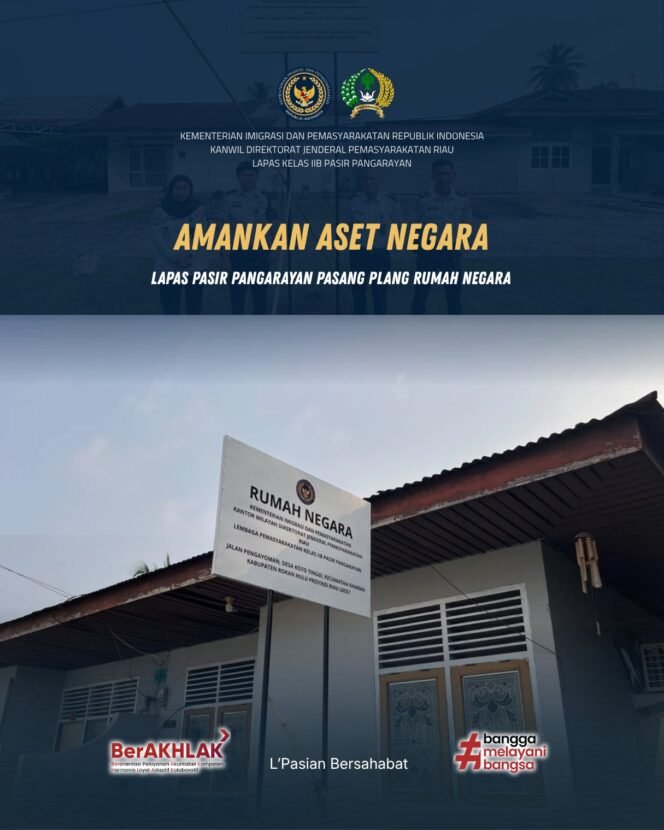 
					Lapas Pasir Pangarayan Perkuat Pengamanan Aset Negara, Plang Rumah Negara Dipasang