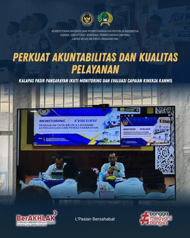 
Perkuat Akuntabilitas dan Kualitas Pelayanan, Kalapas Pasir Pangarayan Ikuti Monev Capaian Kinerja Kanwil