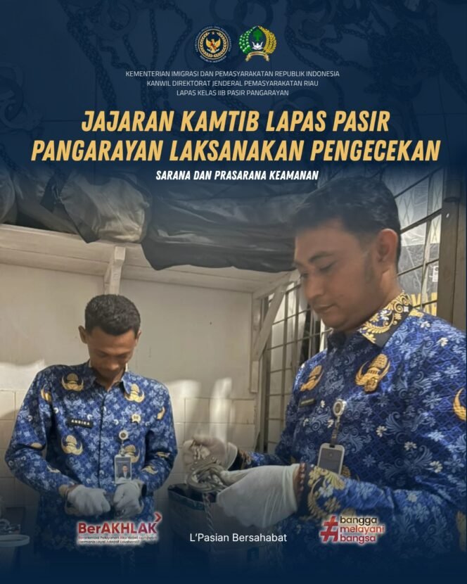 
Jajaran Kamtib Lapas Pasir Pangarayan Laksanakan Pengecekan Sarana dan Prasarana Keamanan