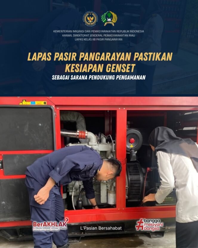 
Lapas Pasir Pangarayan Pastikan Kesiapan Genset sebagai Sarana Pendukung Pengamanan