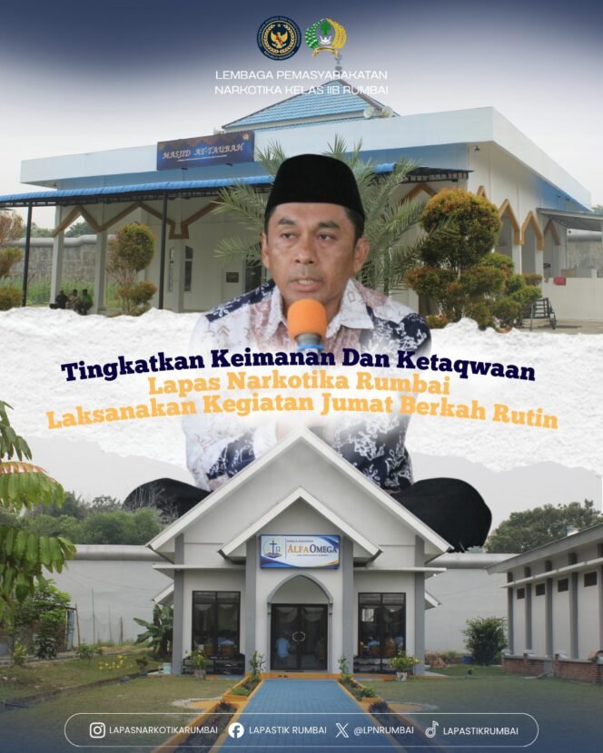 
Tingkatkan Keimanan, Lapas Narkotika Kelas IIB Rumbai Gelar Pembinaan Kerohanian Jumat Berkah
