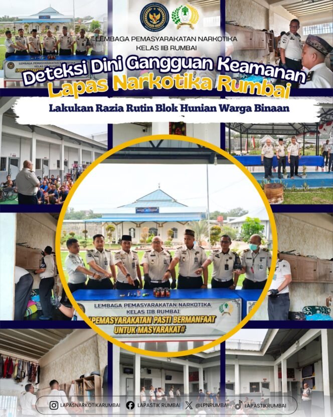 
Lapas Narkotika Rumbai Laksanakan Razia Rutin Blok Hunian Warga Binaan