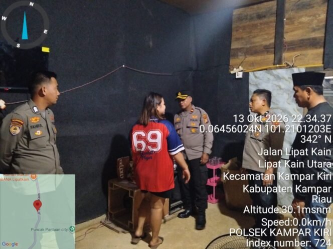 
Polsek Kampar Kiri Razia Caffe di Lipat Kain Utara, Polisi Pastikan Tak Temukan Narkotika