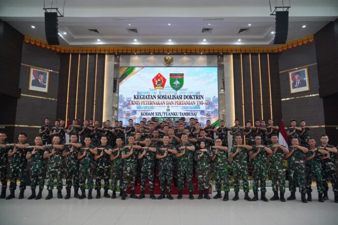 
Kodam XIX/TT Gelar Sosialisasi Doktrin Juknis Peternakan dan Pertanian TNI AD, Perkuat Peran Yonif TP dalam Mendukung Ketahanan Pangan Nasional