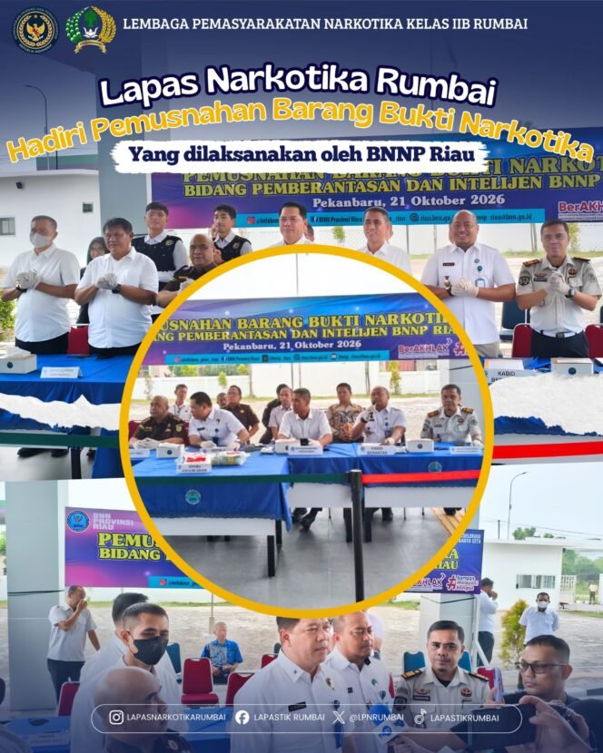 
Lapas Narkotika Rumbai Hadiri Pemusnahan Barang Bukti Narkotika oleh BNNP Riau