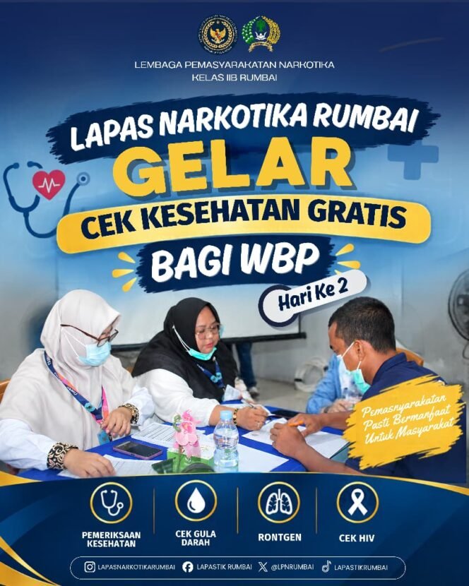 
Lapas Narkotika Rumbai Gelar Cek Kesehatan Gratis bagi Warga Binaan