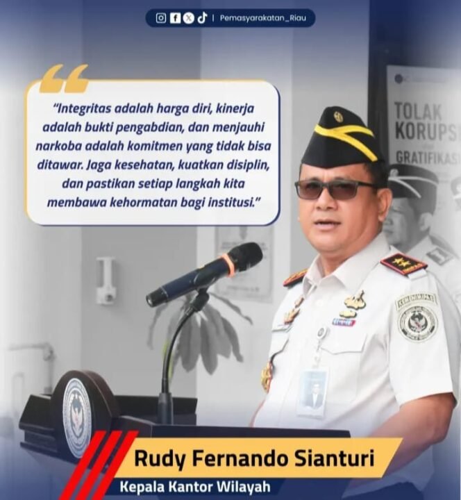 
					Teguhkan Integritas, Jauhi Narkoba: Pesan Tegas Ka. Kanwil Ditjenpas Riau dalam Apel Pagi