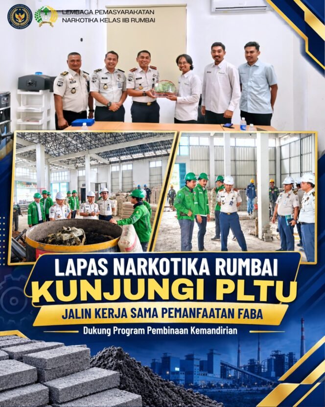 
					Lapas Narkotika Rumbai Kunjungi PLTU Jalin Kerja Sama Pemanfaatan FABA Dukung Program Pembinaan Kemandirian